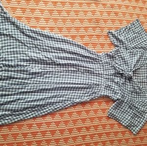 VICI Women's tie front gingham midi dress